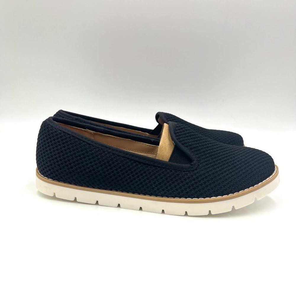 Lifestride Womens Size 6 Black Knit Slip On Casual Loafers Sneakers Shoes‎